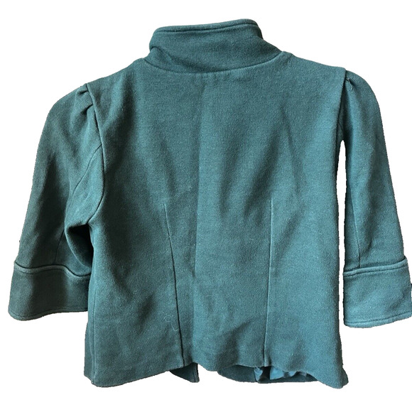 Banana Republic Women Blazer SZ XXSP Green Open Front Jacket Amber Brooch 54023 - Picture 2 of 8